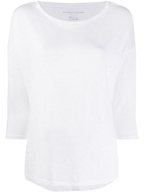 T-shirt donna Majestic Filatures collo barca bianca MAJESTIC FILATURES | E26M011FTS144001